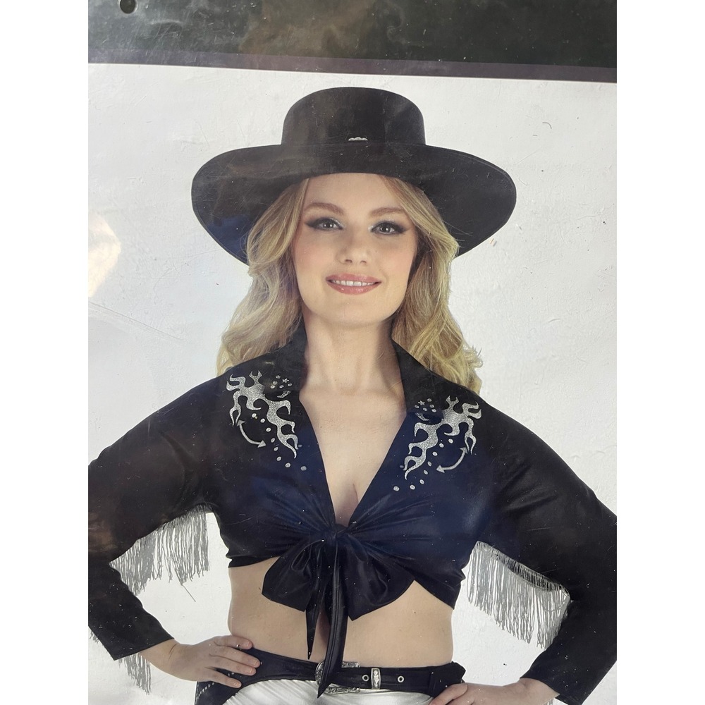 NWT Amscan Womens Cowgirl Fringe Crop Top Plus 2XL 18-20 Western Halloween